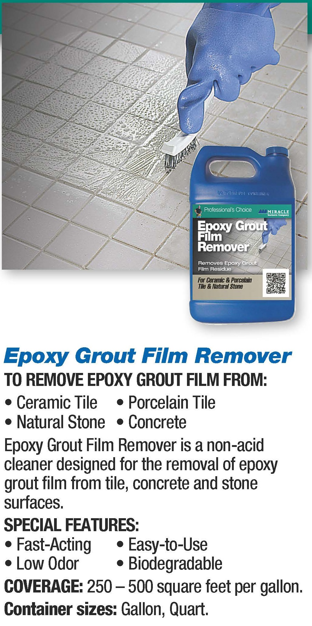 DTA Australia MIRACLE EPOXY GROUT FILM REMOVER (NON ACID) 1 GALLON