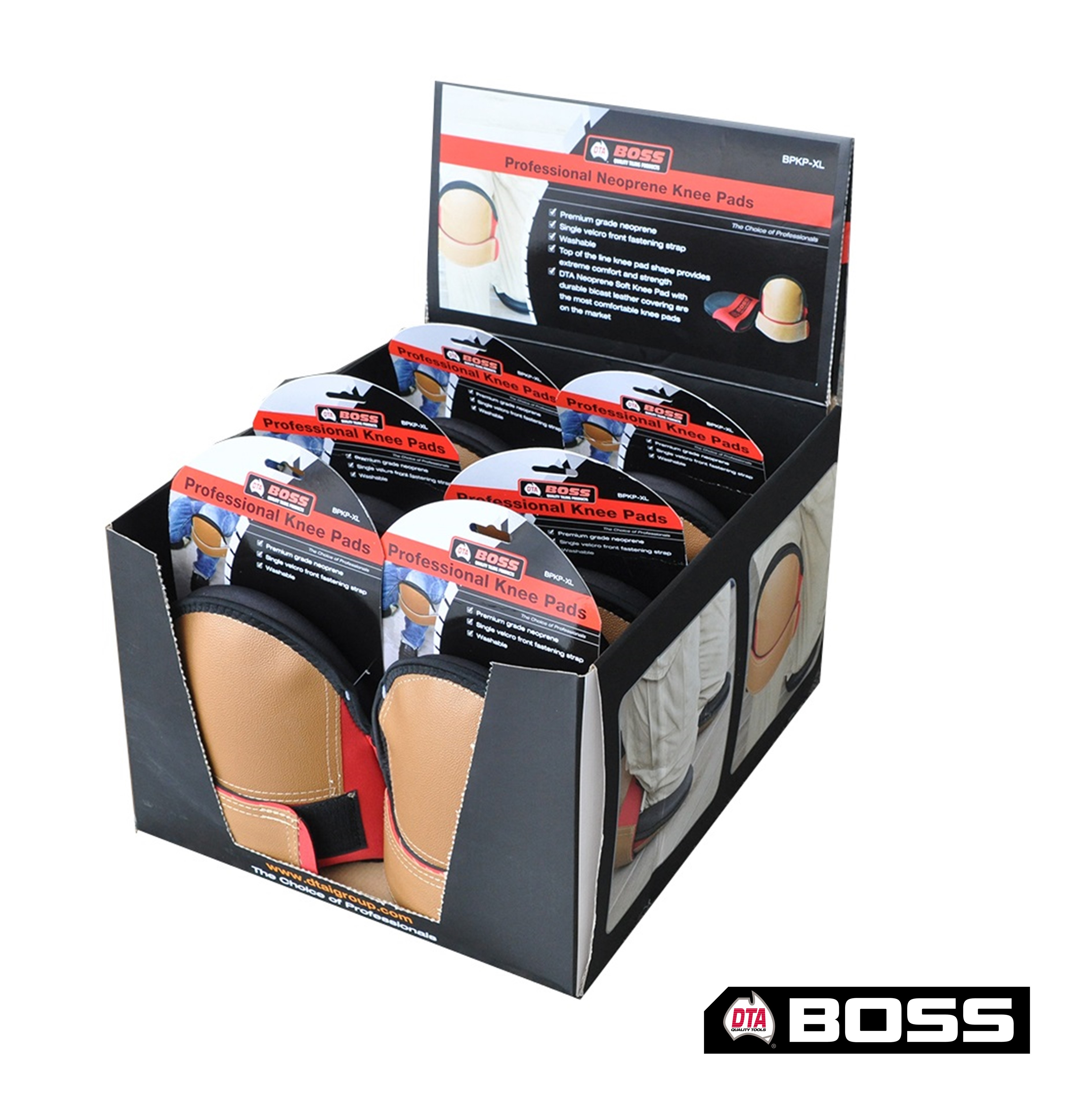 Dta Australia Boss Neoprene Leatherette Knee Pads X Large Display Carton Of 6 Pairs<script async src=