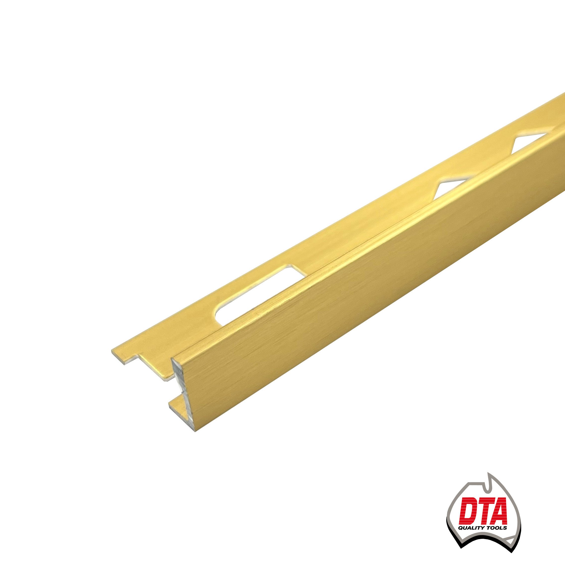 DTA Australia | 3 METRE ALUMINIUM ANGLE 10MM BRUSHED FINISH GOLD