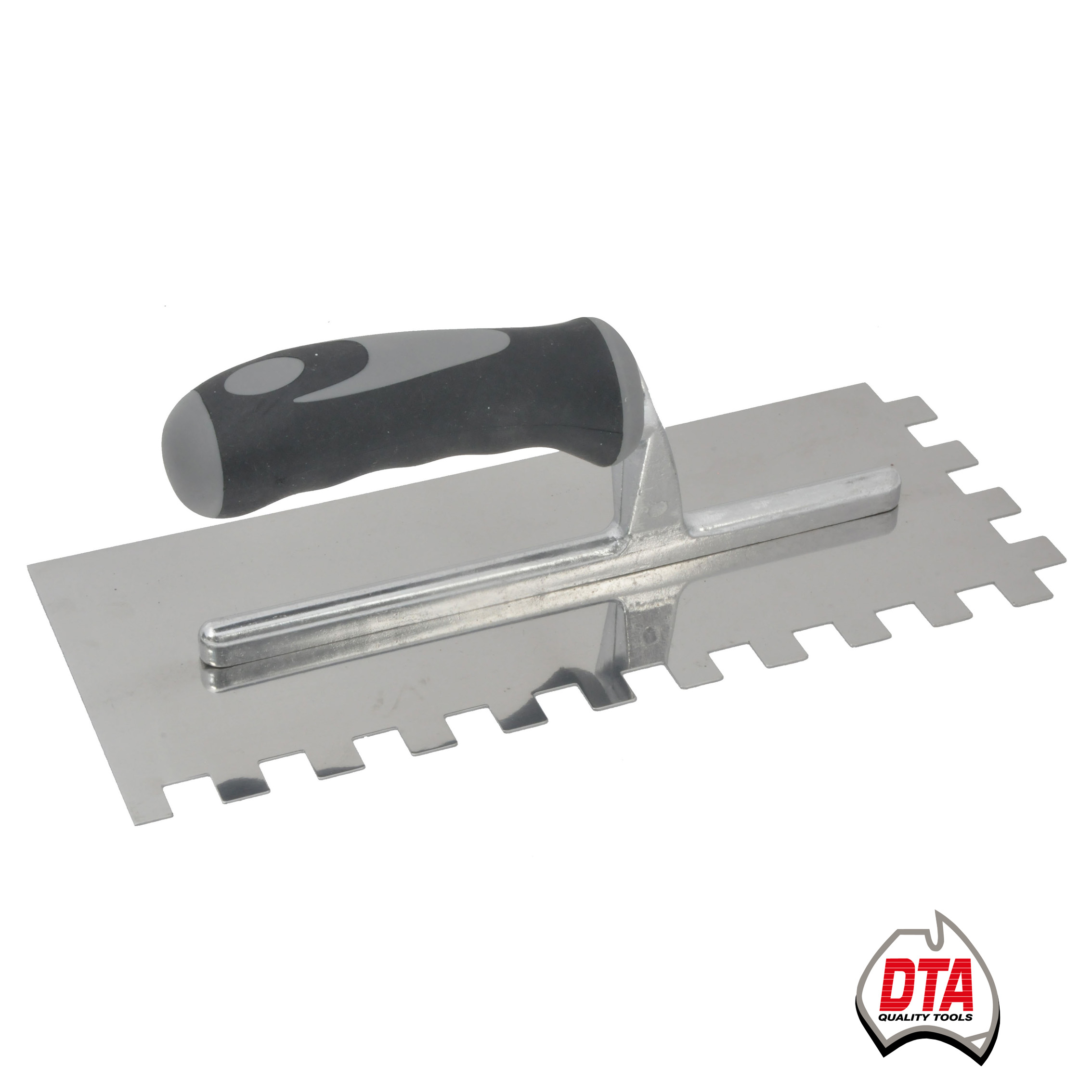 DTA Australia TROWEL S STEEL ADHESIVE 12MM WITH RUBBER HANDLE